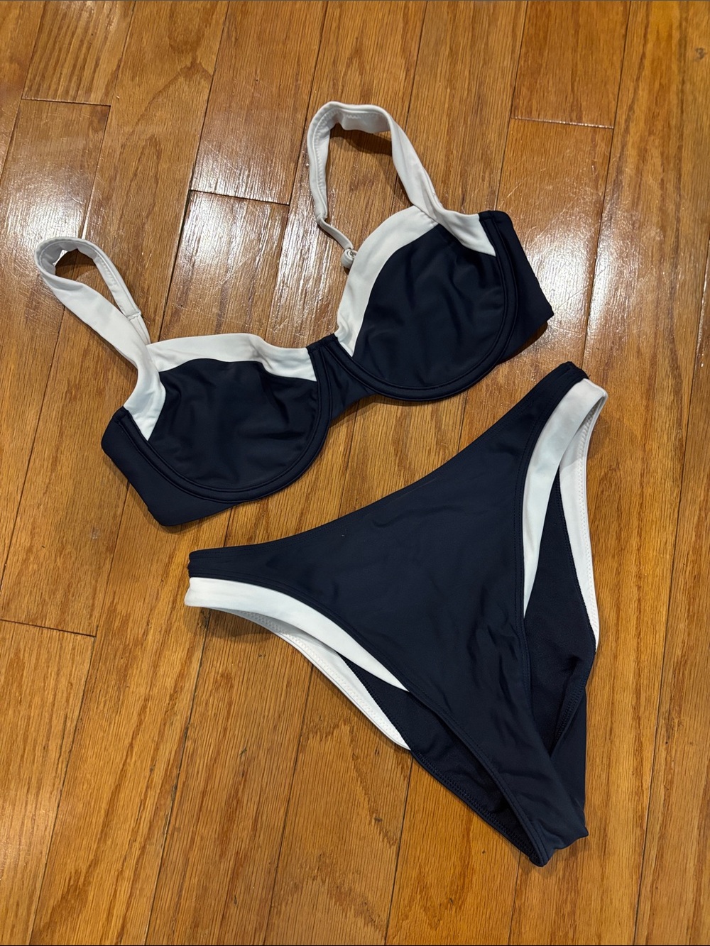 Abercrombie Navy and White Bikini